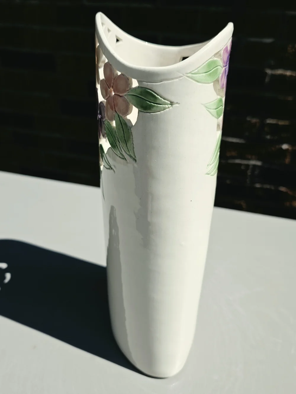David Nelson Pierced Pottery Vase 10.25